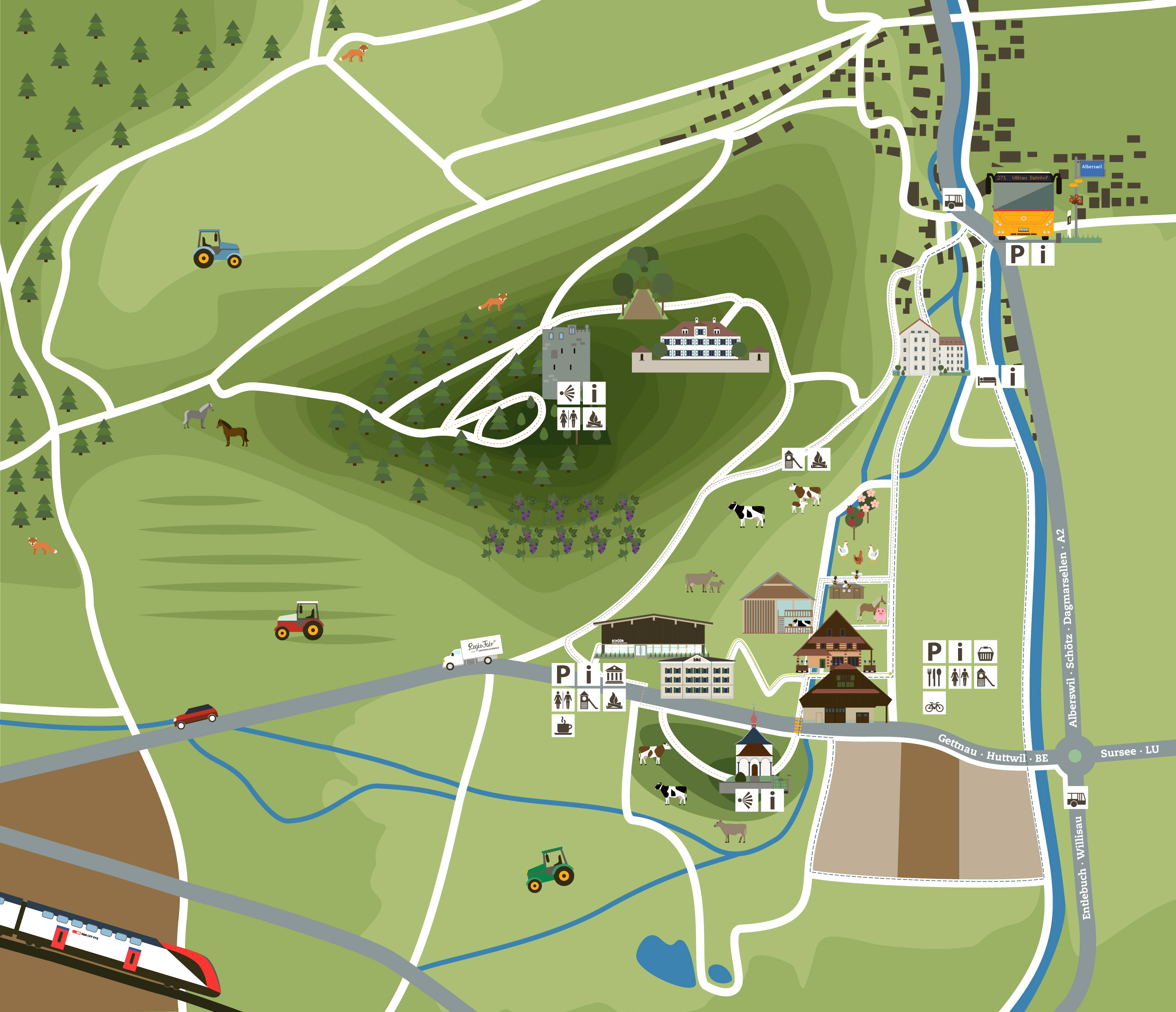 Burgrain Umgebung Plan