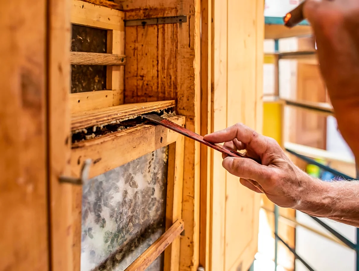 Mehr Wachs als Honig, Führung durch den Lehrbienenstand