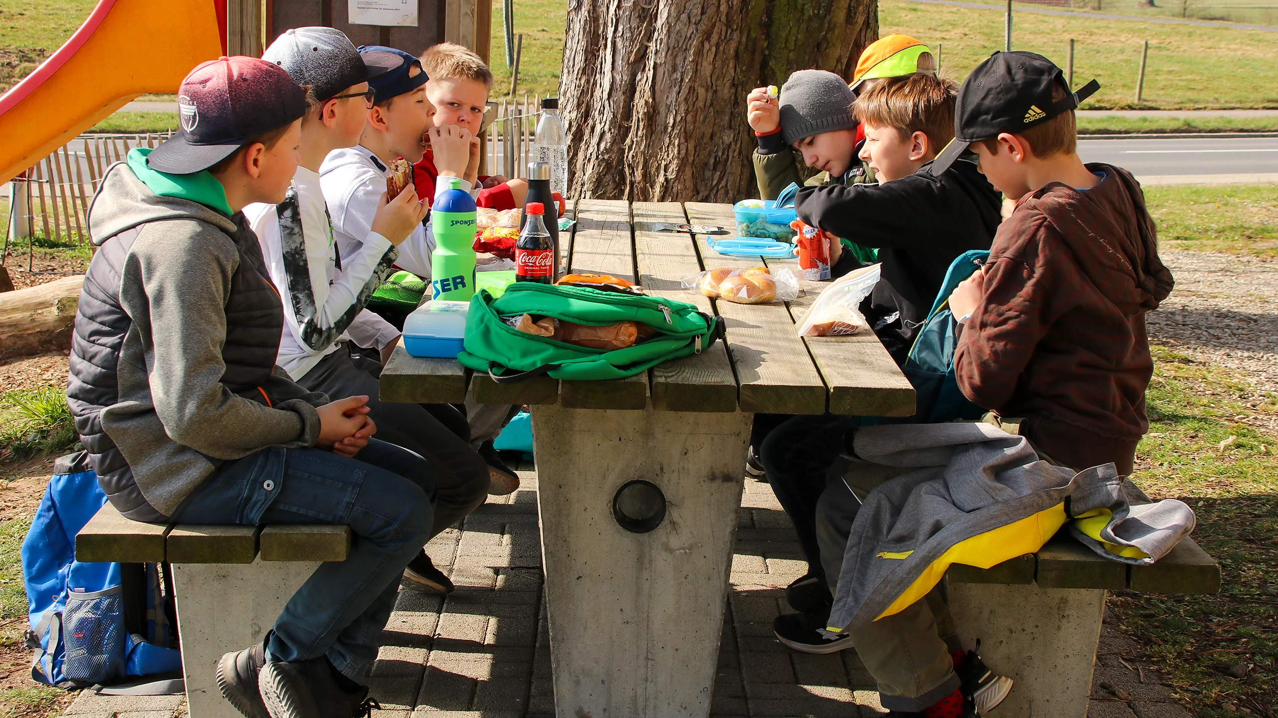 Mittagspause Schulausflug